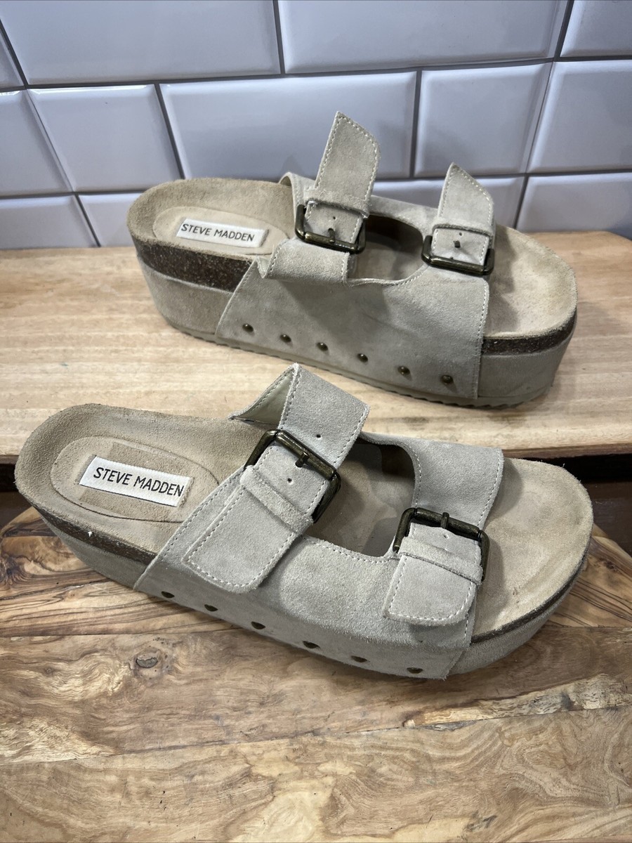 ★Steve Madden★ベスト商品★KALI TAUPE SUEDE★サンダル Steve Madden Women's 8.5M Kali Platform Sandal in Taupe