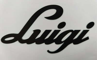 Fiat 500 Luigi, car decal, sticker, 10 x 5.3 cm oval black/transparent