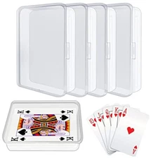 4 Pack Playing Card Case Empty Plastic Card Deck Boxes for Bank Card Game Card