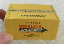 Vintage Wrigley's Spearmint Chewing Gum 50 Boxes Empty Cardboard Container Box