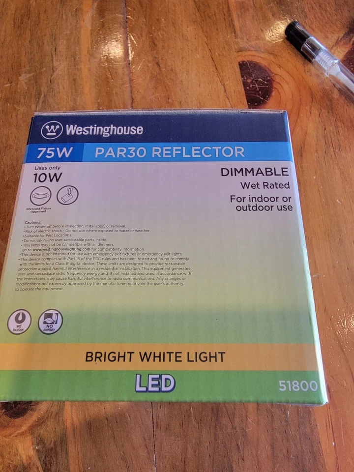 Westinghouse 75W Equivalent PAR30 Bright White Light LED Bulb Med-Base Dimmable - Image 3 of 4