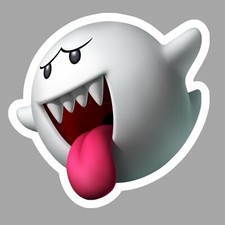 Boo, Ghost, Super Mario, Nintendo, Fun Adorable Glossy Vinyl sticker, Decal