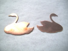  16 Pcs. Raw Copper Blanks, Stampings - SWAN BIRD ANIMAL SHAPE
