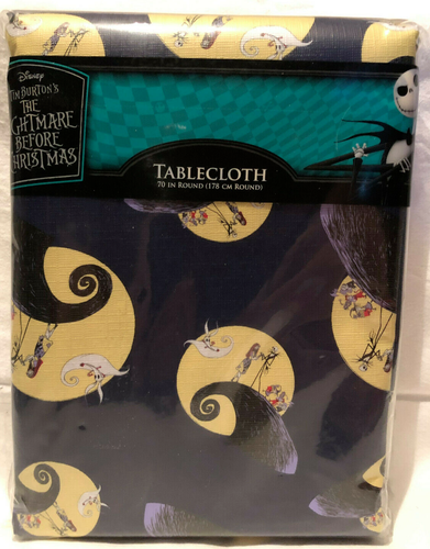 Disney The Nightmare Before Christmas Round Tablecloth 70” Jack Skellington