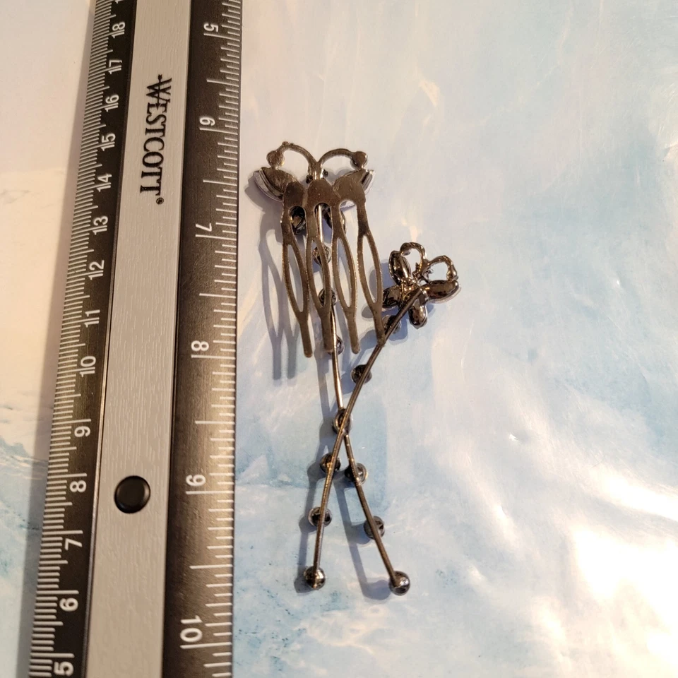 Pente de cabelo grande roxo Lucite borboleta - acessório de cabelo figurativo 3,5" acc- - Imagem 4 de 4