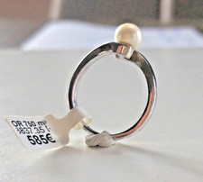Bague Vintage Argent 925 Avec Zirconium Cube Et Perle De Culture - Taille 54 - Neuf Parfait état