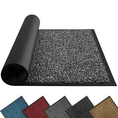    Fußmatte für Innen & Außen, 40x60cm Schwarz Grau Fußmatten Dauerhaft