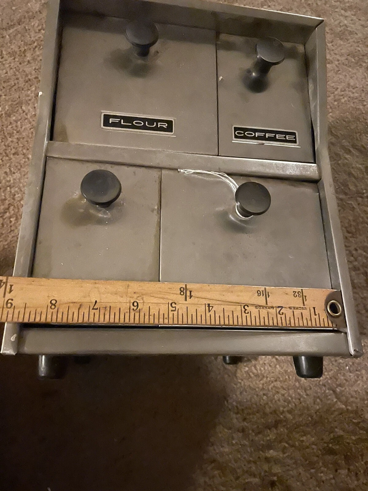 Vintage MCM Retro chrome box coffee tea sugar flour metal canister kitchen
