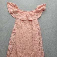 V.V & S. Ladies Small Light Orange Bodycon Off-shoulder Laced Dress