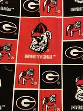 Cotton Fabric NCAA University of Georgia 1/4 Yard Quilting Bulldogs