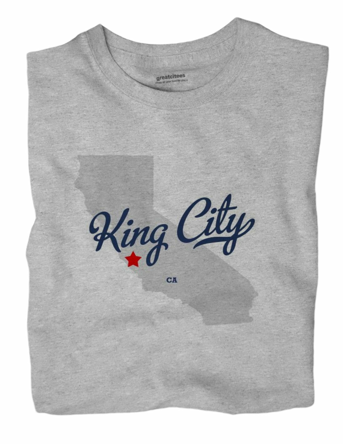 King City California CA T-Shirt MAP