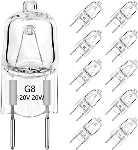 10Pack G8 Light Bulbs 20W Dimmable 120V G8 Base 2Pin Xenon Bulb T4 JCD - product listing photo