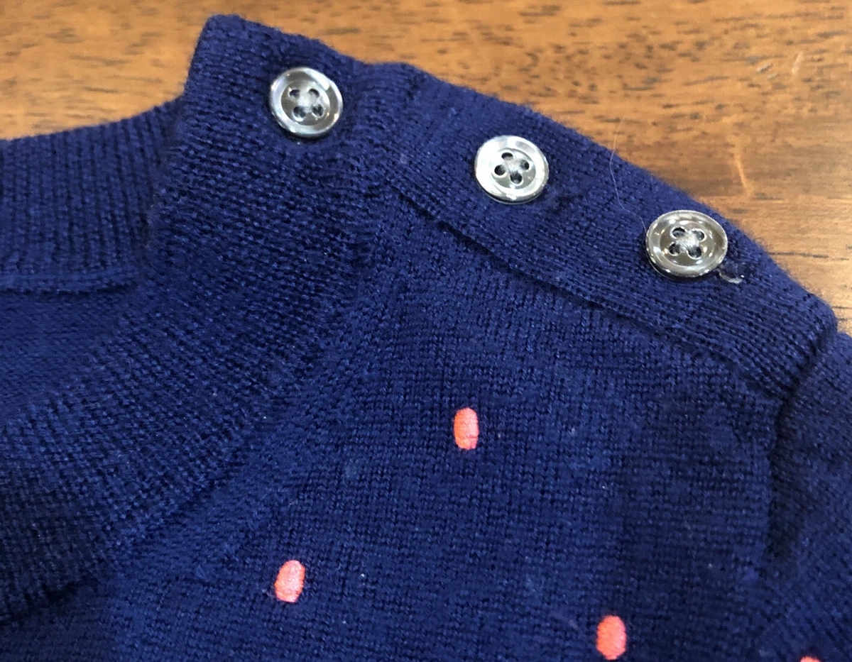 Blue and pink top polka dot sweater