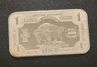 One Troy Ounce Silver Stacker Bar - Buffalo Design, .999 Fine Silver