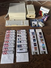 Vintage Apple IIGS Computer A2S6000 Keyboard Floppy Drives Games Etc *Works GR8*