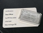 SEXY! Police Woman 🚨 1 troy oz .999 Fine Silver Colorized Bar w COA Mintage 100