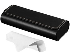 Glasses Case Hard Shell, Travel Sunglasses Case, Leather Hard Eyeglass Case for