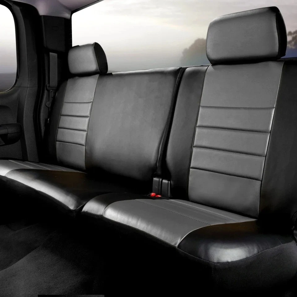 For Chevy Silverado 3500 11-13 Seat Covers LeatherLite Series 2nd Row Black & Foto 2 de 4