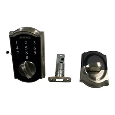 Schlage Keypad Deadbolt Lock Camelot Satin Nickel BE375 (Tested, No Screws)