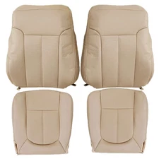 For 2011-2016 Ford F250 F350 Lariat Driver Passenger PERFORATED Seat Covers Tan