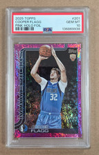 2025 Topps NBA Basketball Cooper Flagg Pink Holo Foil Rookie Card #201 PSA 10