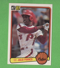 1983 DONRUSS Baseball JULIO FRANCO #525 Philadelphia PHILLIES ROOKIE CARD NM/MT. rookie card picture