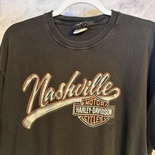 Vintage Harley Davidson Nashville T Shirt Mens XL Y2K Black Made in USA
