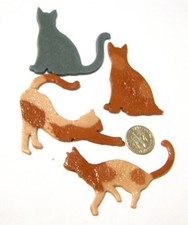 Bullseye COE90 Freeze Fuse BROWN GREY CAT Elements for Glass Fusing Lot of 4