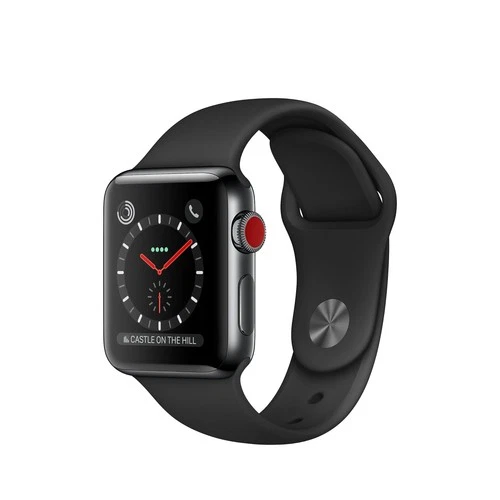 Apple Watch Series 3 38 mm Black stainless steel w black band (GPS + Cellular)