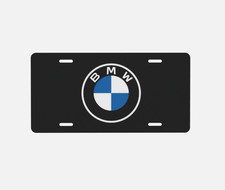 Bmw Glossy Black License Plate Emblem 6x12 Inch Metal Car Badge