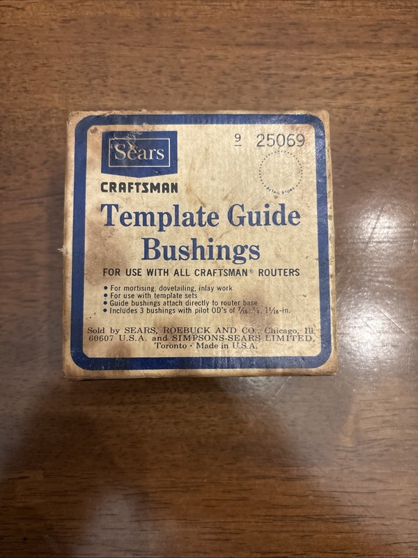 Vintage SEARS Craftsman Template Guide Bushings Router 3 Sizes  9-25069