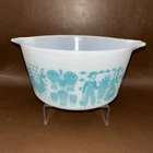 VINTAGE PYREX AMISH BUTTERPRINT #473 1 QUART BOWL WHITE WITH BLUE PRINT