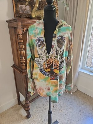 Kathmandu Imports tie-dye hoodie with nature print peace