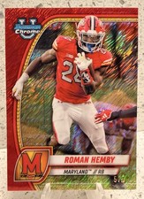 2024 Bowman University Chrome - Roman Hemby /5 - Red Shimmer Refractor Indiana