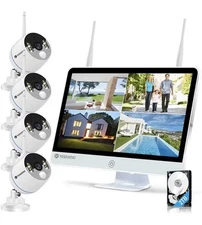 YESKAMO Wireless Security Camera System Outdoor 16'' Monitor、2TB Hard Drive