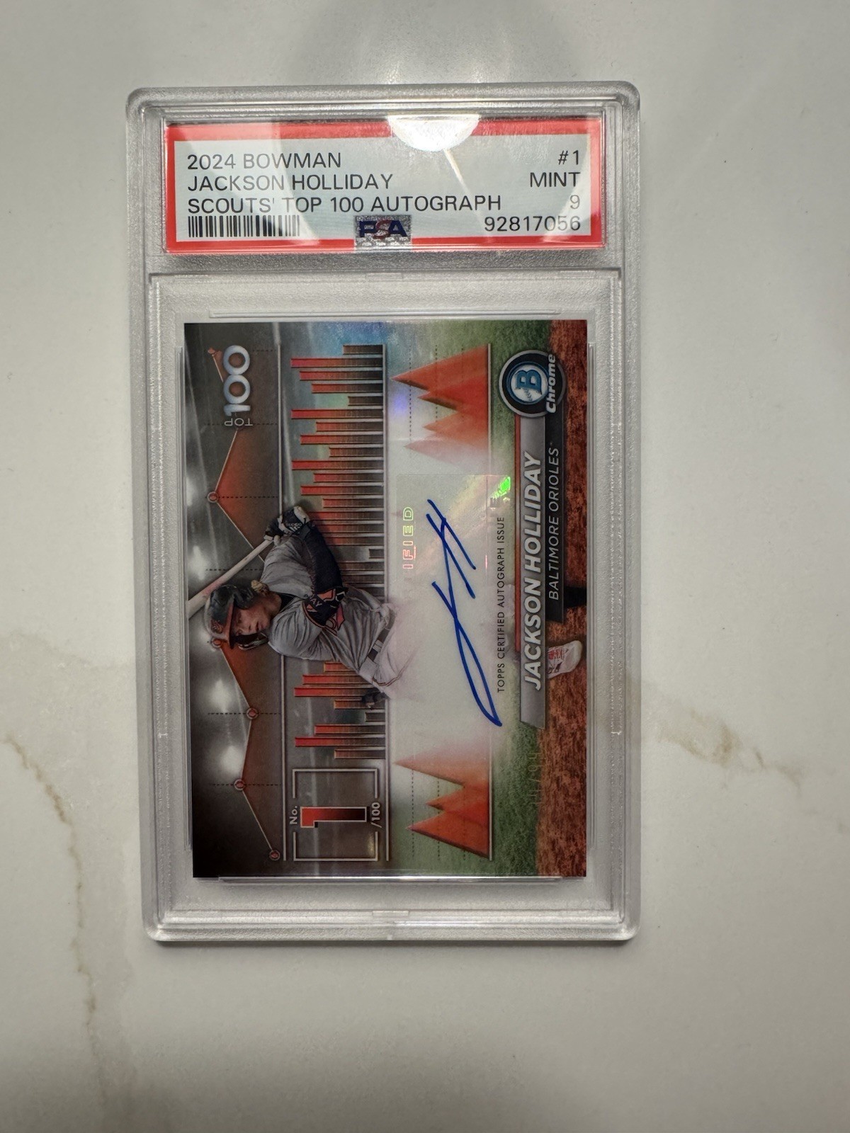 2024 Bowman Chrome Scouts Top 100 Auto Jackson Holliday /99