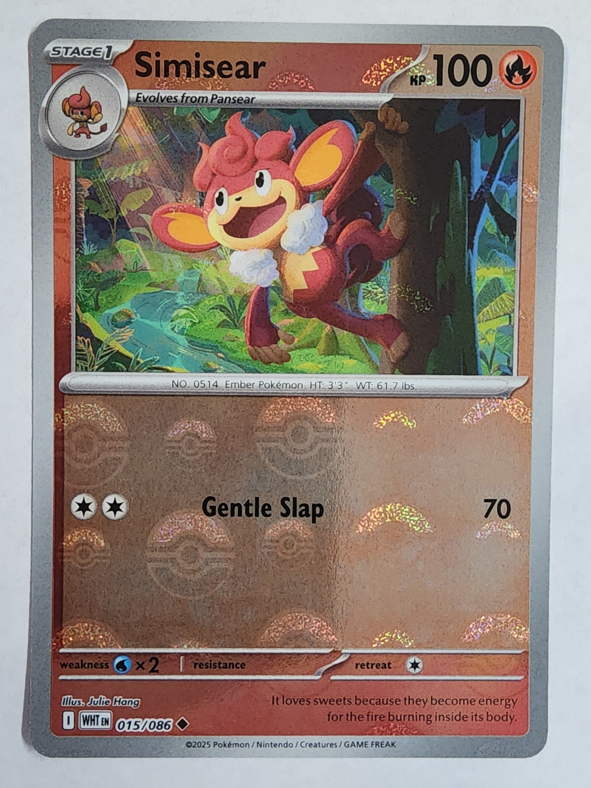Simisear Pokéball - #15 - White Flare - Pokémon TCG - US SELLER