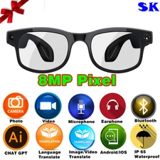 Bluetooth Smart Sunglasses Headphones With Stereo Speaker Smart Glasses Mic US