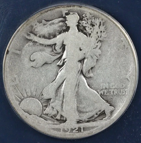 1921-D 50c Walking Liberty Half Dollar ANACS Good 4