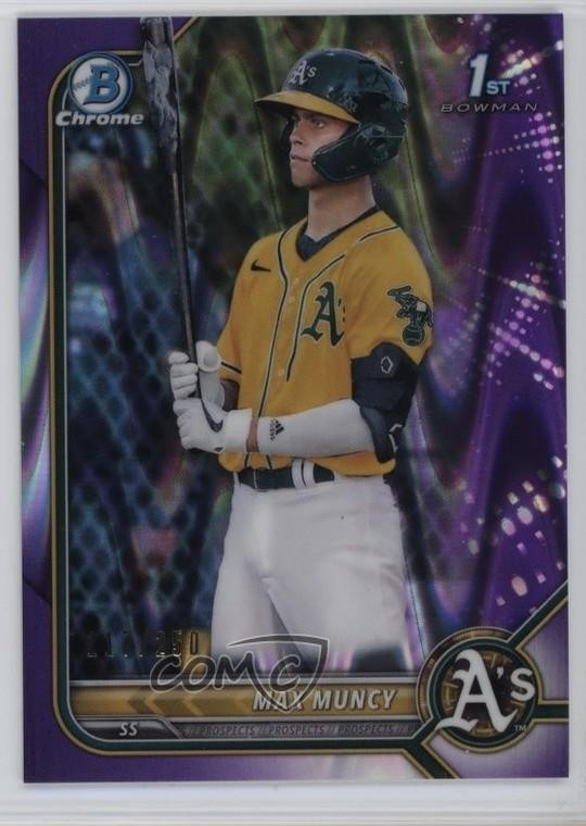 2022 Bowman Chrome Prospects Purple RayWave Refractor /250 Max Muncy #BCP-89 0d3