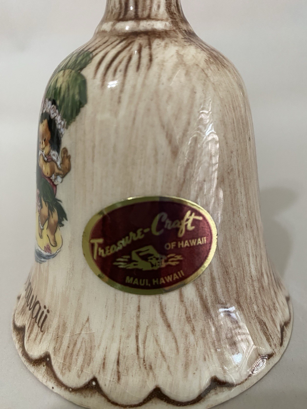 Treasure Craft USA Vintage MCM Ceramic Dole Kids Hawaii Collectible Bell