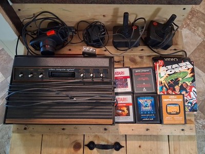 Atari 2600 Console Bundle w/5 Games, 2 Controllers, Paddles and manuals Retro 