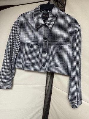 Truth by Republic Checkered Crop Jacket for Women Sz 12