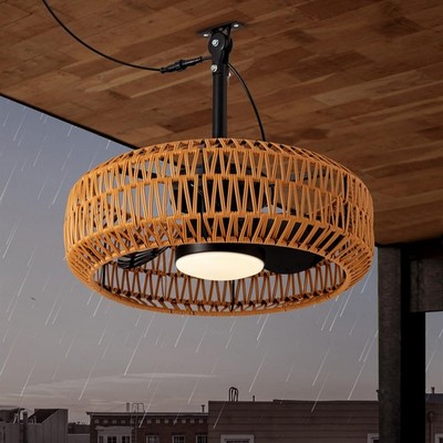 SPACORA 20'' Outdoor Ceiling Fans with Lights for Patios, Waterproof Plug in C...