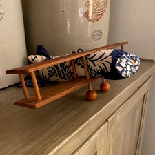 VTG Pottery Barn Wooden Airplane Marimekko Plush Body Mobile 1970s Banbury Cross