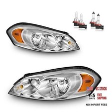 Headlights OE Replacement Clear Lens I Chrome Housing I Amber Reflector