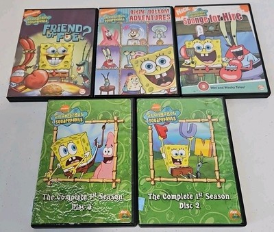 SpongeBob SquarePants Dvd lot X5 Sponge For Hire Bikini Bottom Adventures Season