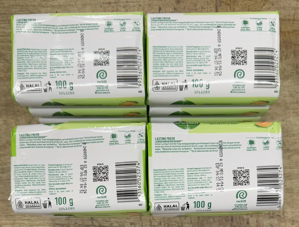 Jabón en barra fresco Dettol 12 piezas, 100 gm envío gratuito Foto 3 de 3