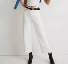 Madewell The Perfect Vintage Wide-Leg Crop Jean White Size 33 Women  s