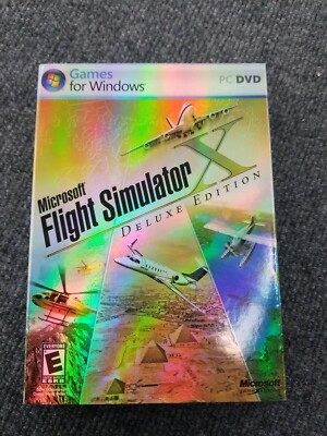 PC Microsoft Flight Simulator X Deluxe Edition 2 Disc Manual CD Key Inside